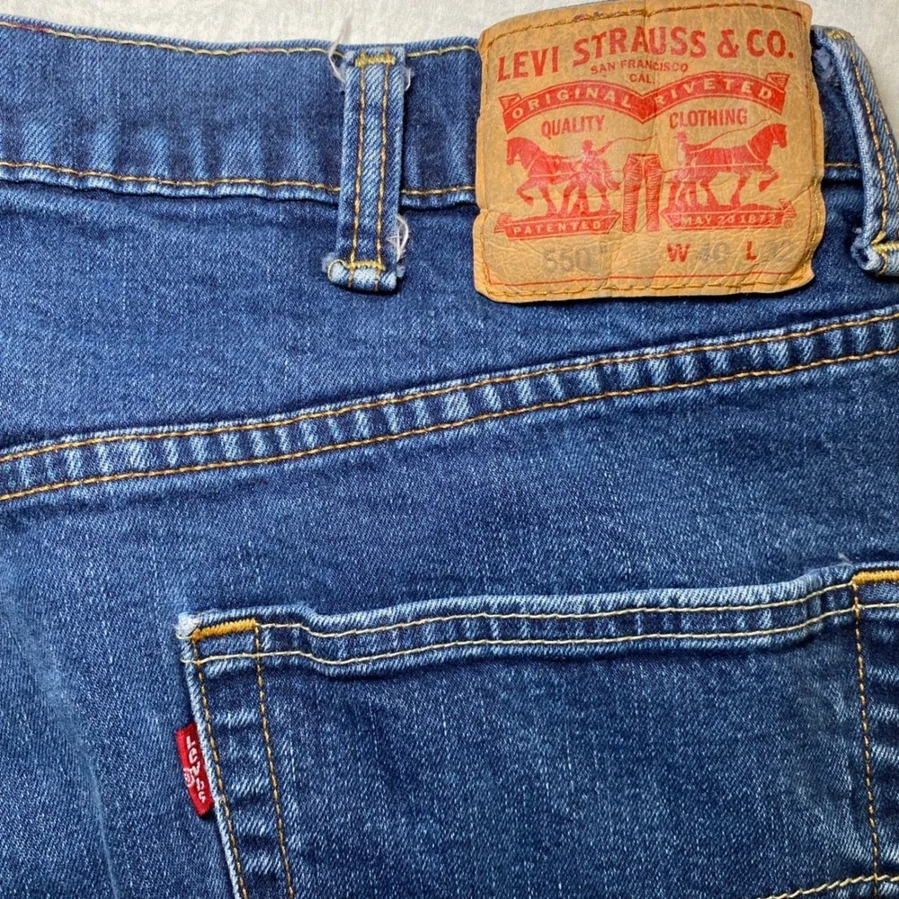 Levi's 550 Relaxed Fit Men's Jeans 40x32 Blue Tapered Denim Red Tab